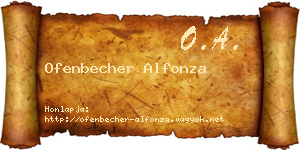 Ofenbecher Alfonza névjegykártya